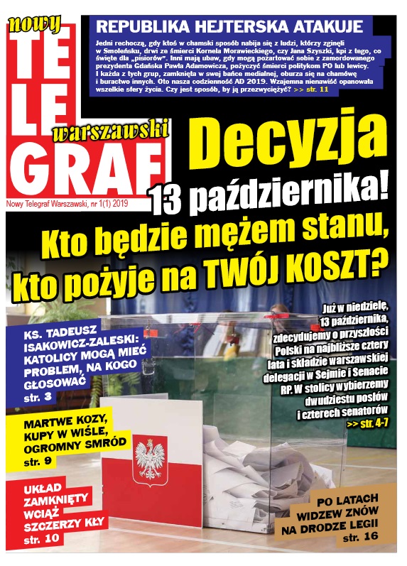 „Nowy Telegraf Warszawski” nr 1(1) październik 2019